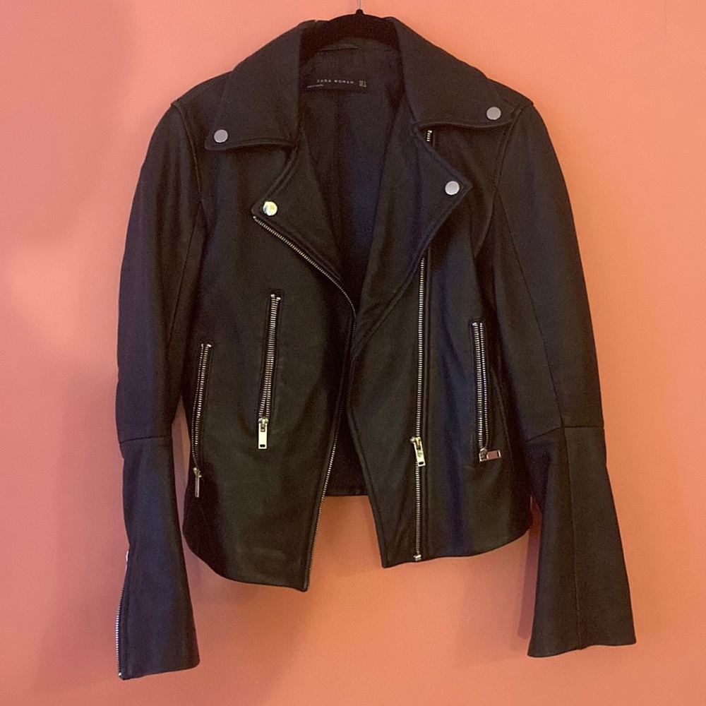 Zara Sheep Leather Motorcycle Jacket